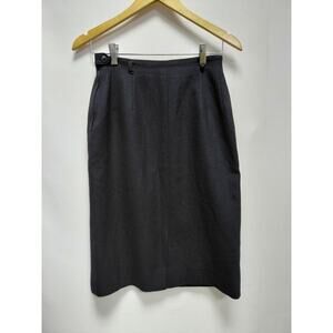 Pendleton Wool Skirt Black Women Solid Lined Size 6